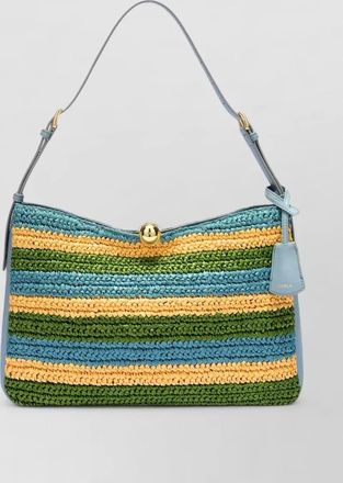 Furla sfera soft large shoulder bag striped