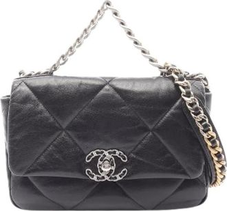 Chanel Pre-owned 19 Matelasse Leren Schoudertas - Dames - Vintage Schoudertas - Zwart - ONE Size - Leer - Vintage