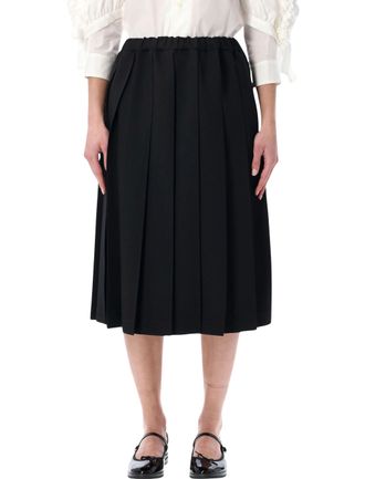 Comme Des Gar&ccedil;ons Plisse Midi Elastic Waist Skirt