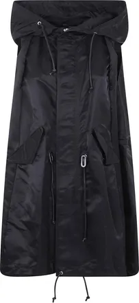 sacai Jassen, Dames, Zwart, S, Nylon, Nylon Twill Hoodie Vest