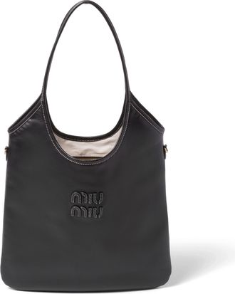 Miu Miu Ivy Leather Bag, Woman, Black