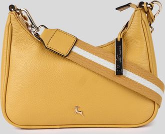 Ashwood Leather Womens Bella Toscana Real Crossbody Bag with Webbing Strap - Mustard - One Size