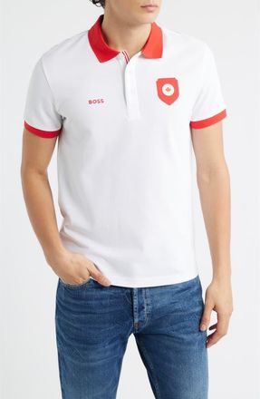 BOSS Lux Paddy Cotton Polo in Ntural at Nordstrom, Size Xx-Large