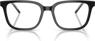Emporio Armani 54mm Square Optical Glasses in Shiny Black /Demo Lens at Nordstrom