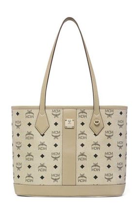 MCM Small New Liz Shopper in Visetos in Beige at Nordstrom