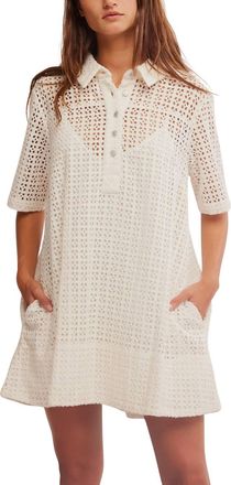 Free People Remino Eyelet Mini Dress In Bright White