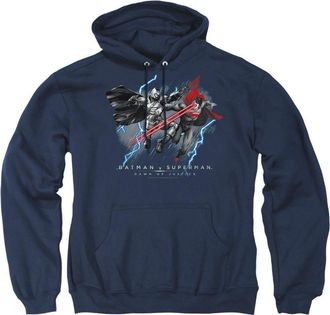 Gildan Batman V Superman Lightning V Heat Vision Adult Pull Over Hoodie / Hooded Sweatshirt