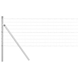 Berkfield Home Euro Fence with 13 Posts 0.4x25 m Galvanised Steel in Silver