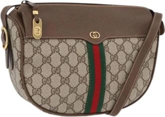 Gucci Pre-owned Vintage Schoudertas - Dames - Vintage Schoudertas - Beige - ONE Size - Leer - Vintage