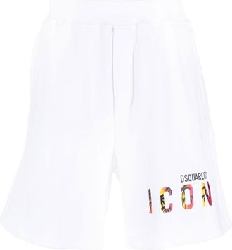 Dsquared2 Icon logo-print shorts - men - Cotton/Cotton - L - White