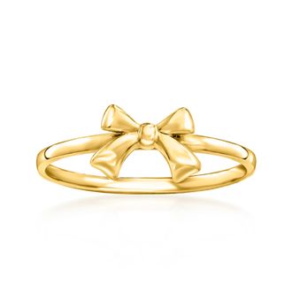 RS Pure by Ross-Simons 14kt Yellow Gold Bow Ring