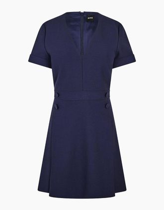 HUGO BOSS Womens Womens 10247725 01 Jersey Skirt - Navy - Size: 14