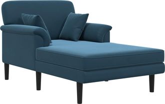 vidaXL Chaise Longue Azul Terciopelo Vidaxl
