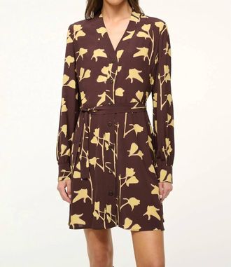 Staud Babs Mini Dress In Earth Pressed Floral