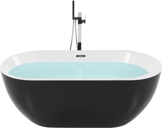 Beliani Beliani - Ba&ntilde;era Independiente De Acr&iacute;lico Negro Plateado 170 Cm Moderno Nevis