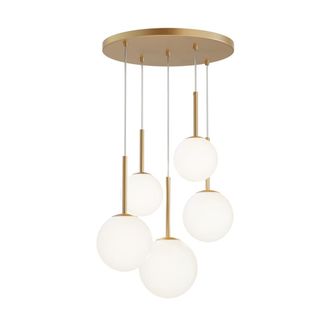Maytoni Lampadario A Sospensione Moderno Basic Form Metallo Oro Vetro 5 Luci E14 40w