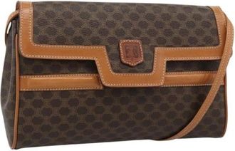 Celine Pre-owned Vintage Canvas Shoulder Bag - Dames - Vintage Schoudertas - Bruin - ONE Size - Leer - Vintage