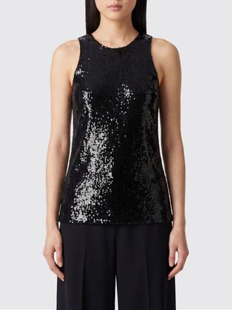 Toteme Top da sera senza maniche con ricamo di paillettes e scollo rotondo