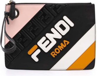 Fendi Pre-owned Fendi Fila Mania Multicolor Zucca Embossed Leather Clutch Ladies 2E9Y10ZOJCJI35L7