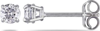 Amour 1/3 CT TDW Diamond Stud Earrings In Sterling Silver