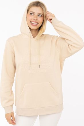 Zwillingsherz Hoodie ZWILLINGSHERZ Happiness Vibes, Damen, Gr. L/XL, beige, Sweatware, Obermaterial: 80% Polyester, 20% Baumwolle, Sweatshirts Hoodie, Mini-Me,mit S