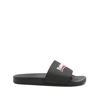 Balenciaga Pool Slide Sandal - Heren - Sandalen - Zwart - 41 EU - Nylon - Schoenen
