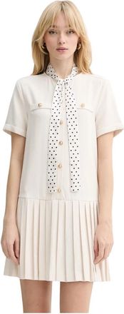 Silvian Heach Hesper Shirtjurk - Dames - Korte kleedjes - Beige - M - Polyester - Kleedjes