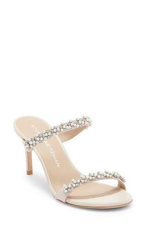Stuart Weitzman Poppy Faux Pearl Sandal in Linen/Clear/Natural at Nordstrom Rack, Size 8.5