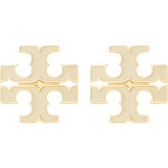 Tory Burch Small Icon Stud Earrings in New Ivory at Nordstrom