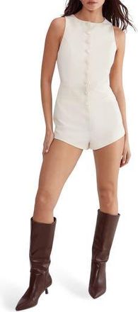 NASTY GAL Essentials Bow Back Romper in Ivory at Nordstrom Rack, Size 4