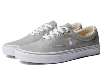 Polo Ralph Lauren Keaton-Pony Sneaker Mens Shoes Soft Grey/White : 9.5 D - Medium, Canvas/Textile