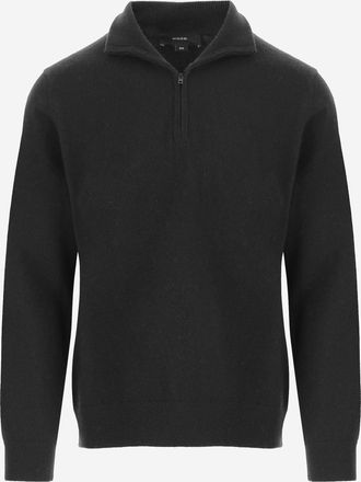 Vince Mens Cashmere Half-Zip Sweater Black