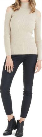 Love Token Sara Cold Shoulder Sweater In Beige