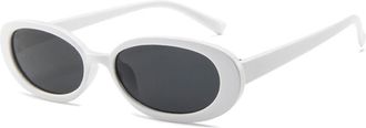 Generic Small Frame Mens Outdoor Sunglasses Vacation Womens Driving Commuter Sun Glasses(White)