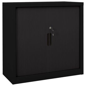 vidaXL Armario De Puerta Corredera Acero Negro 90x40x90 Cm Vidaxl