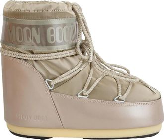 Moon Boot Schoenen, Dames, Grijs, 39 EU, Leer, Icon Low Glance