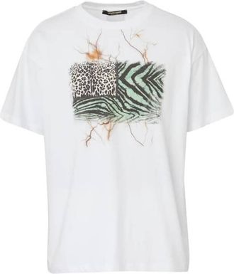 Roberto Cavalli Flag Animalier Patchwork T-Shirt, Size X-Small