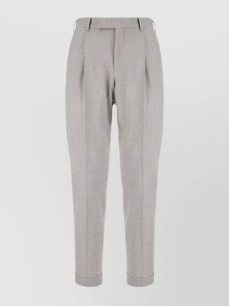 Pantaloni Torino wool trousers with belt loops and cuffed hem