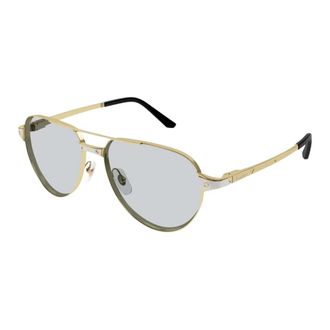 Cartier Ct 0425S Zonnebril - Heren - Zonnebrillen - Geel - 59 MM - Accessoires