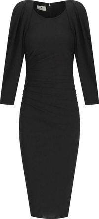 Elisabetta Franchi Zwart Cr&ecirc;pe Jersey Gedrapeerde Jurk - Dames - Casual kleedjes - Zwart - XS - Kleedjes
