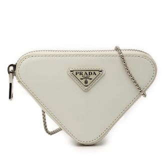 Prada Pre-owned Prada Mini Brushed Leather Triangle Chain Pouch 8SQ68B6P8N3FAI54