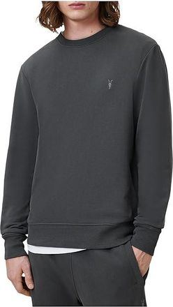 AllSaints Raven Crew Mens Sweatshirt Carbon Grey : SM, Fleece/Cotton