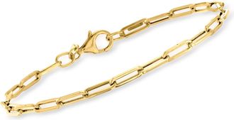 RS Pure by Ross-Simons Italian 14kt Yellow Gold Paper Clip Link Bracelet
