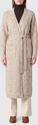 Fabiana Filippi Cardigan lungo a vestaglia in lana e cashmere con cintura