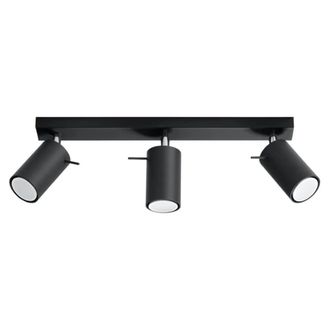 Wonderlamp L&aacute;mpara de techo negro 3 focos estilo industrial ajustable