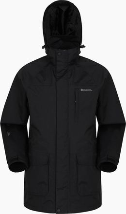Mountain Warehouse Mens Mountain Warehouse Mens Glacier II Long Waterproof Jacket - Black - Size: 46/Regular