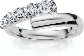 Pompeii3 Bypass 3/8Ct Diamond Fashion Anniversary Ring 14k Gold or Platinum Lab Grown