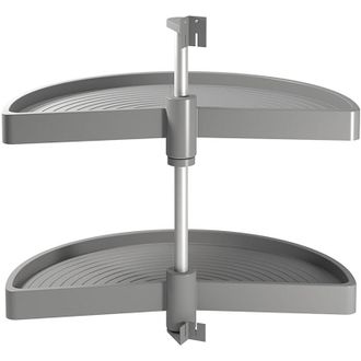 Emuca Juego De 2 Platos Giratorios De Pl&aacute;stico Para M&oacute;dulos De Cocina Gris - Emuca