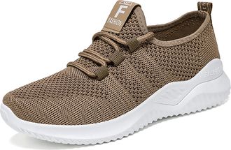Generic Womens Breathable Soft Sole Sneakers for Walking Running Casual Outdoor Sports Lightweight Low Heel Comfortable Summer Shoes 247 All Day Coffee