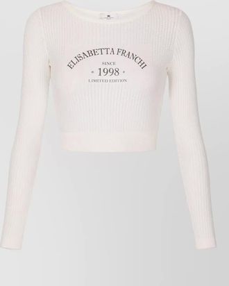 Elisabetta Franchi logo-print knit top
